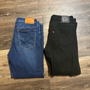 Levi's Men's Slim Jeans in Blue and Black